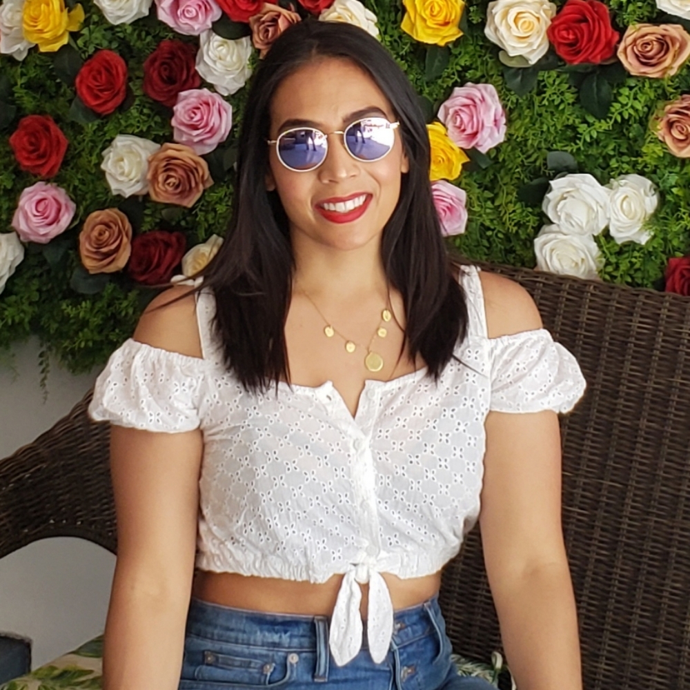 White Eyelet Cap Sleeve Crop Top